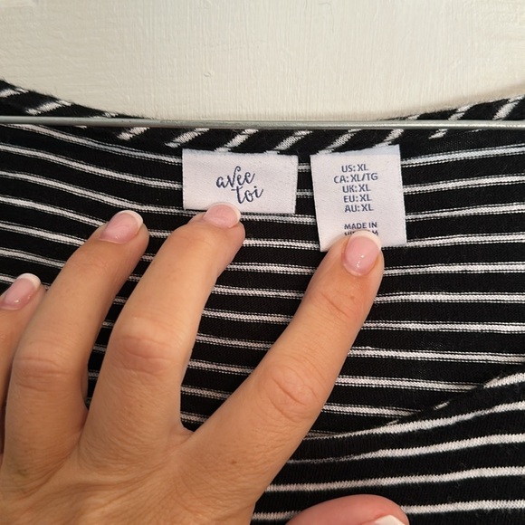 Avee Toi Black striped midi dress size XL - Picture 4 of 4